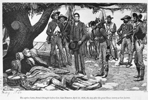 General Sam Houston con Santa Anna en San Jacinto de American School